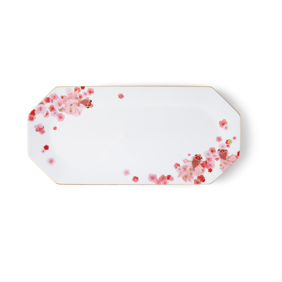 Fortune Bloom Rectangular Plate white background product image by MOWANA