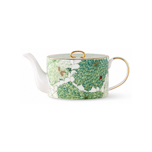 Chasing Light porcelain teapot, complete product on white background