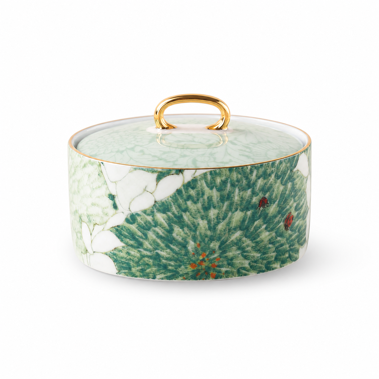 Chasing Light 150 ml lidded porcelain sugar bowl on white background
