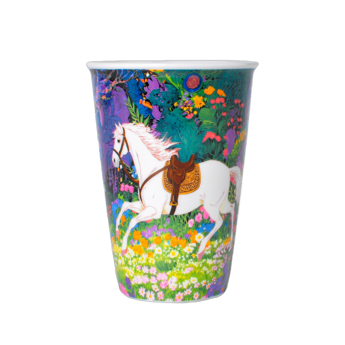 White Horse Garden porcelain tumbler