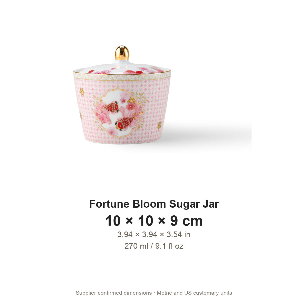 Fortune Bloom Sugar Jar dimensions 10 x 10 x 9 cm 270 ml
