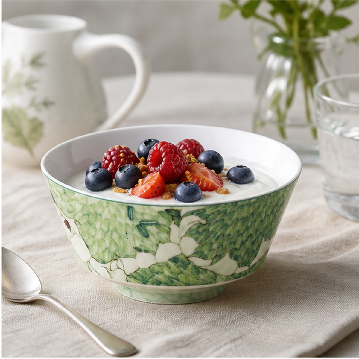 Chasing Light 4.75-Inch Porcelain Bowl realistic serving scene