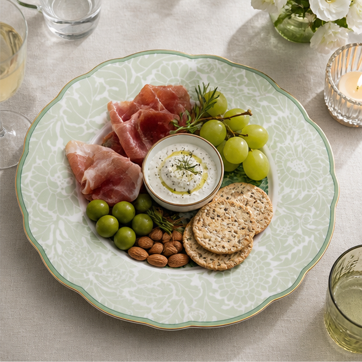 Chasing Light 11-Inch Serving Plate realistic serving scene