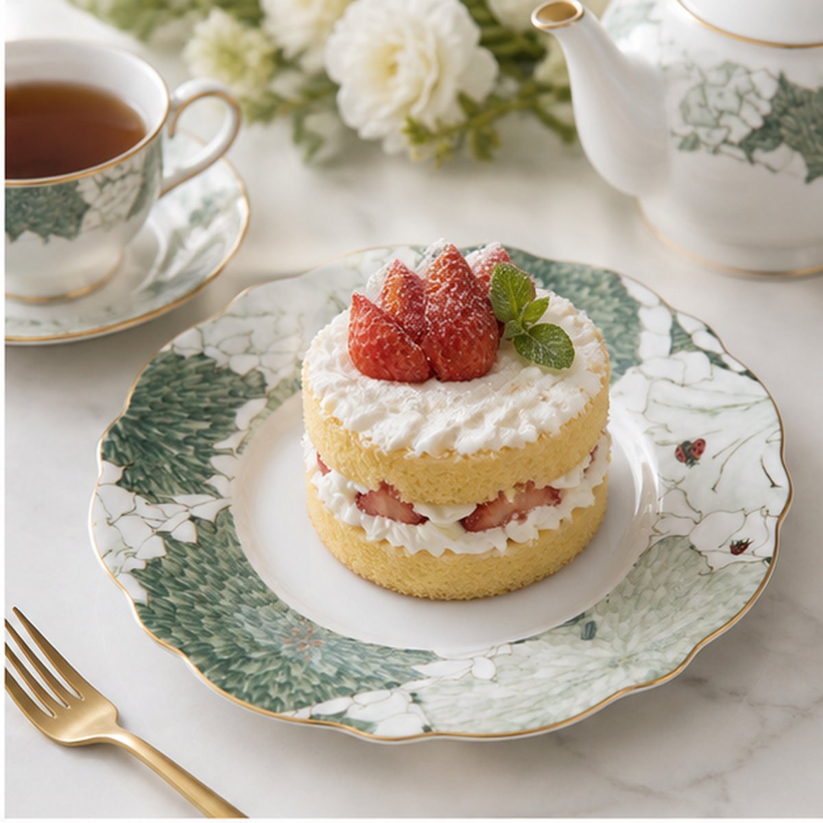 Chasing Light 8-Inch Scalloped Plate realistic serving scene