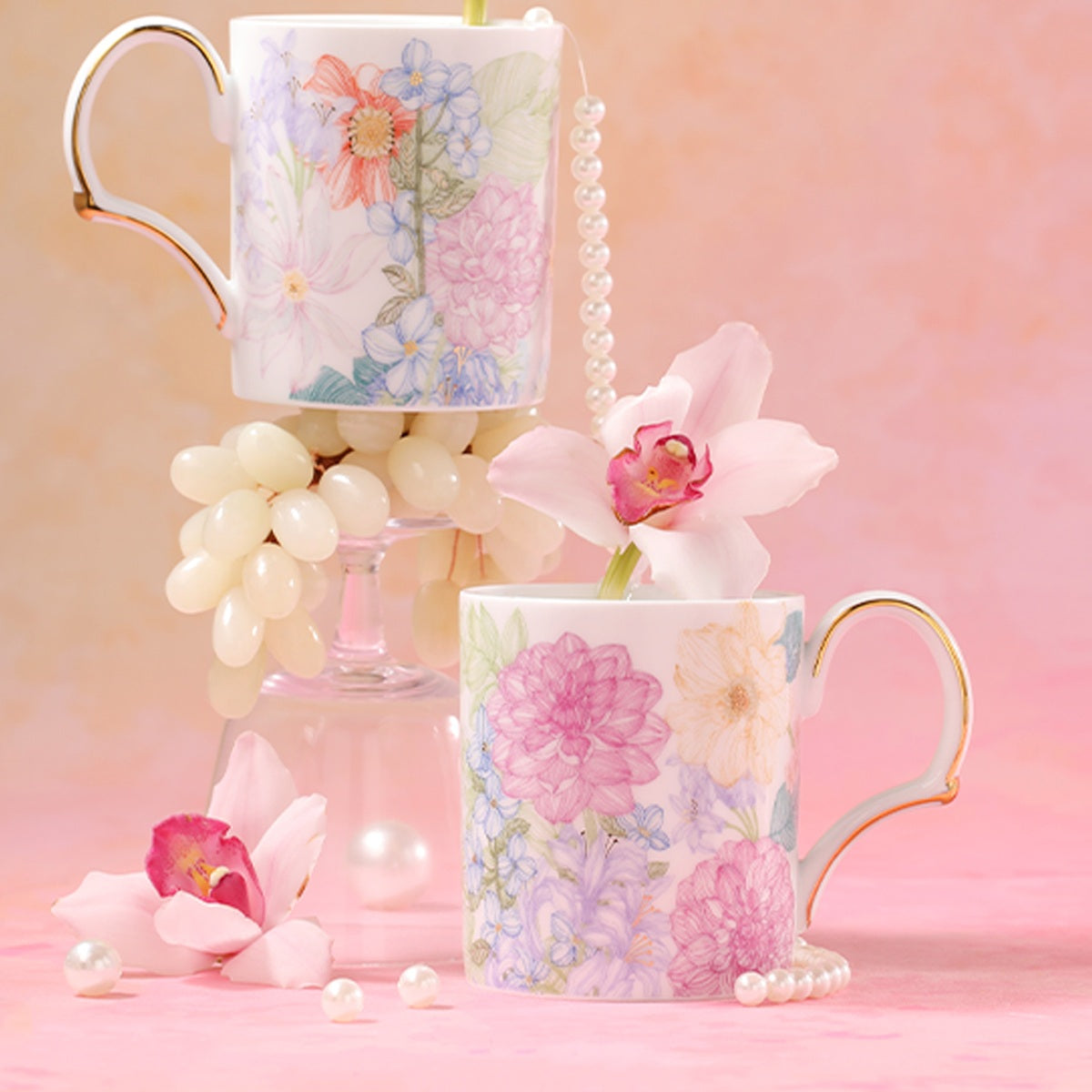 Courtyard Blossom Mug tea and gifting scene
