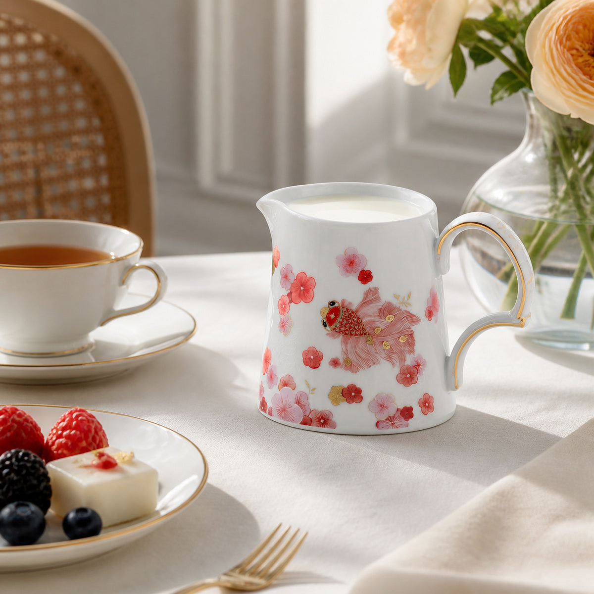 Fortune Bloom Creamer afternoon tea cream service scene