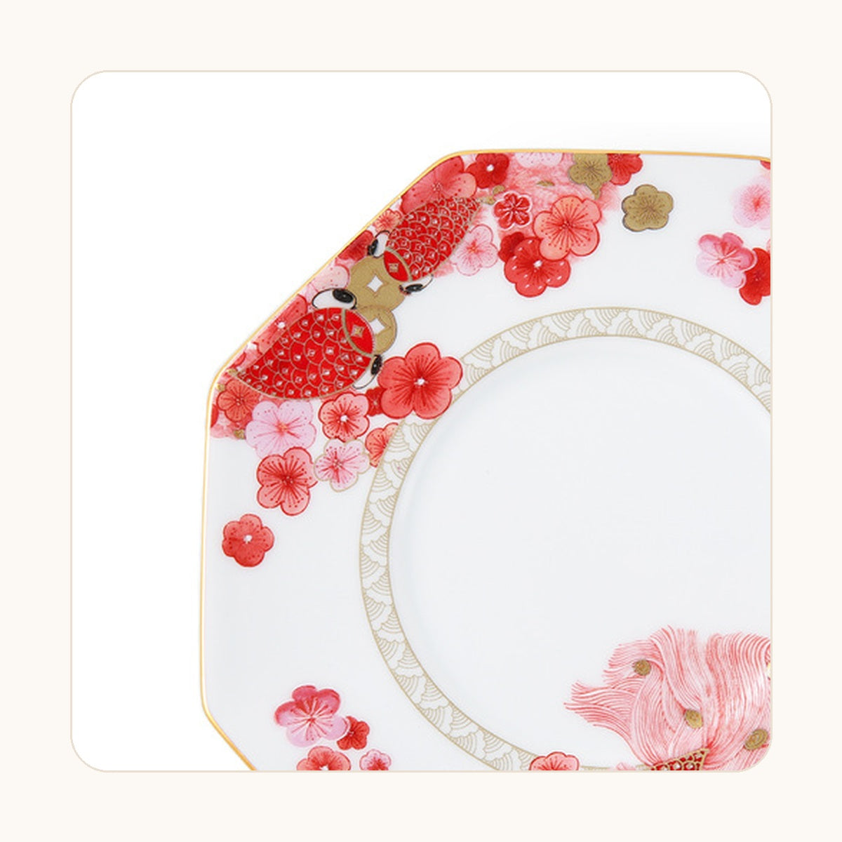 Fortune Bloom Dessert Plate pattern detail