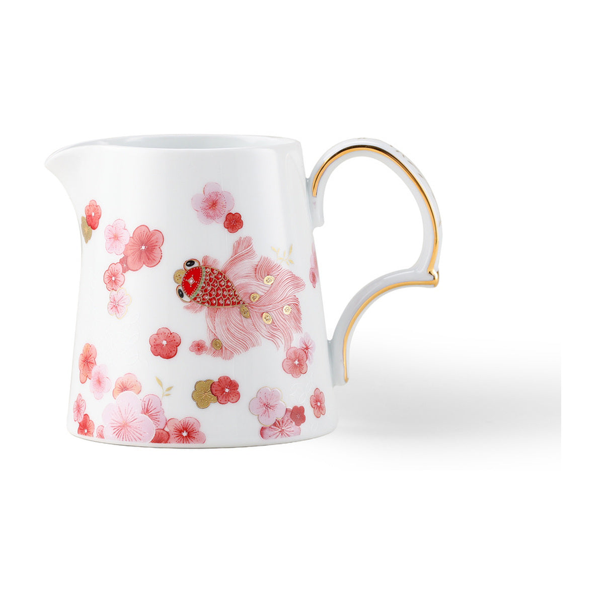 Fortune Bloom Creamer floral fish pattern and spout detail