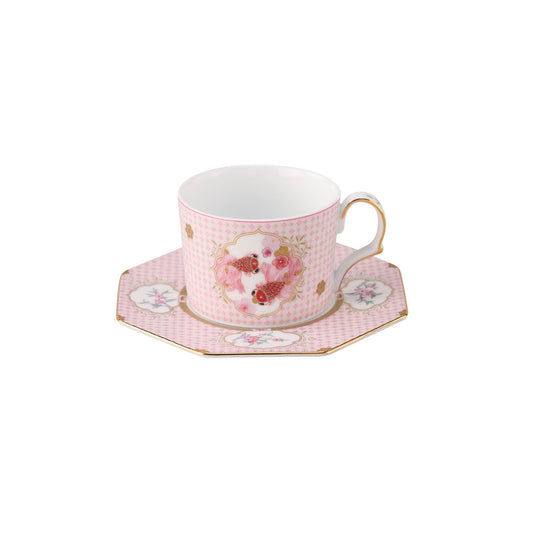 Fortune Bloom Check Cup & Saucer white background main image