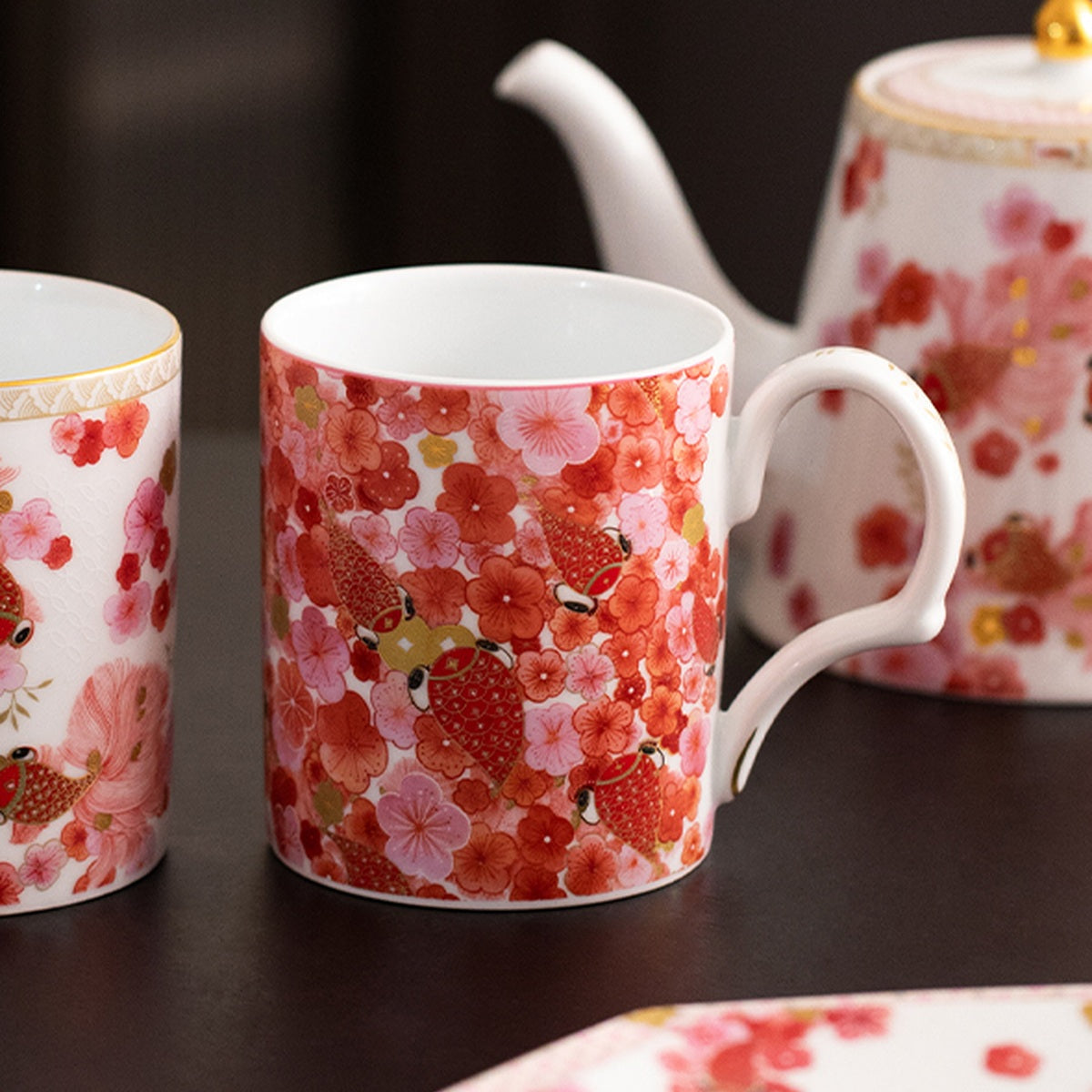 Fortune Bloom Full Blossom Mug in a tea service scene