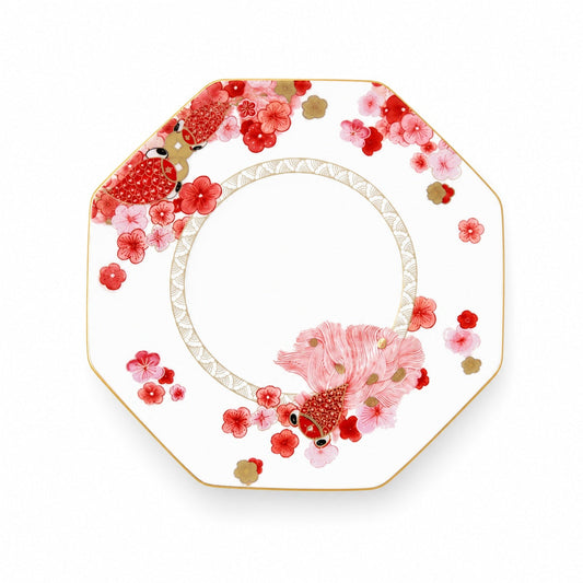 Fortune Bloom Dessert Plate clean white product card image with soft blended shadow