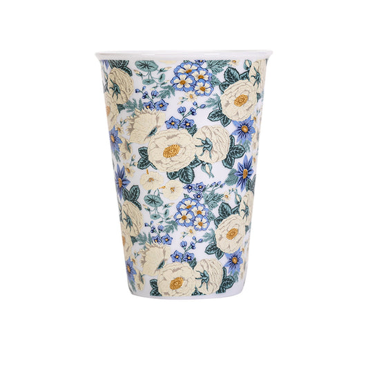 Porcelain Bloom porcelain tumbler clean white main image, enlarged to match Ocean Reverie scale