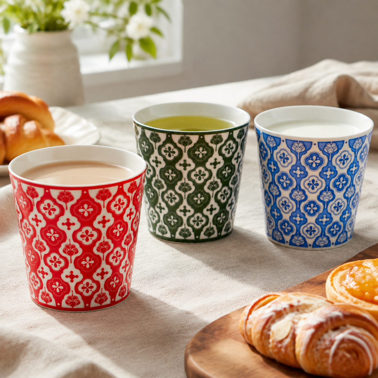 Baoxiang Choko Cup colours in a bright breakfast setting