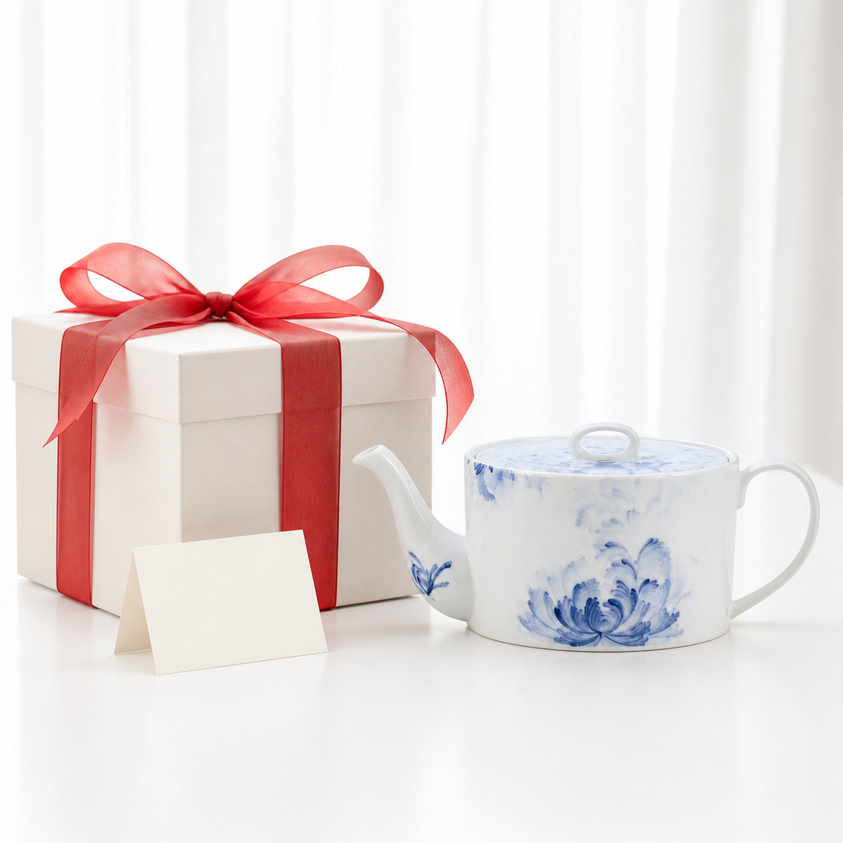 Blue Lotus coffee pot presented for gifting