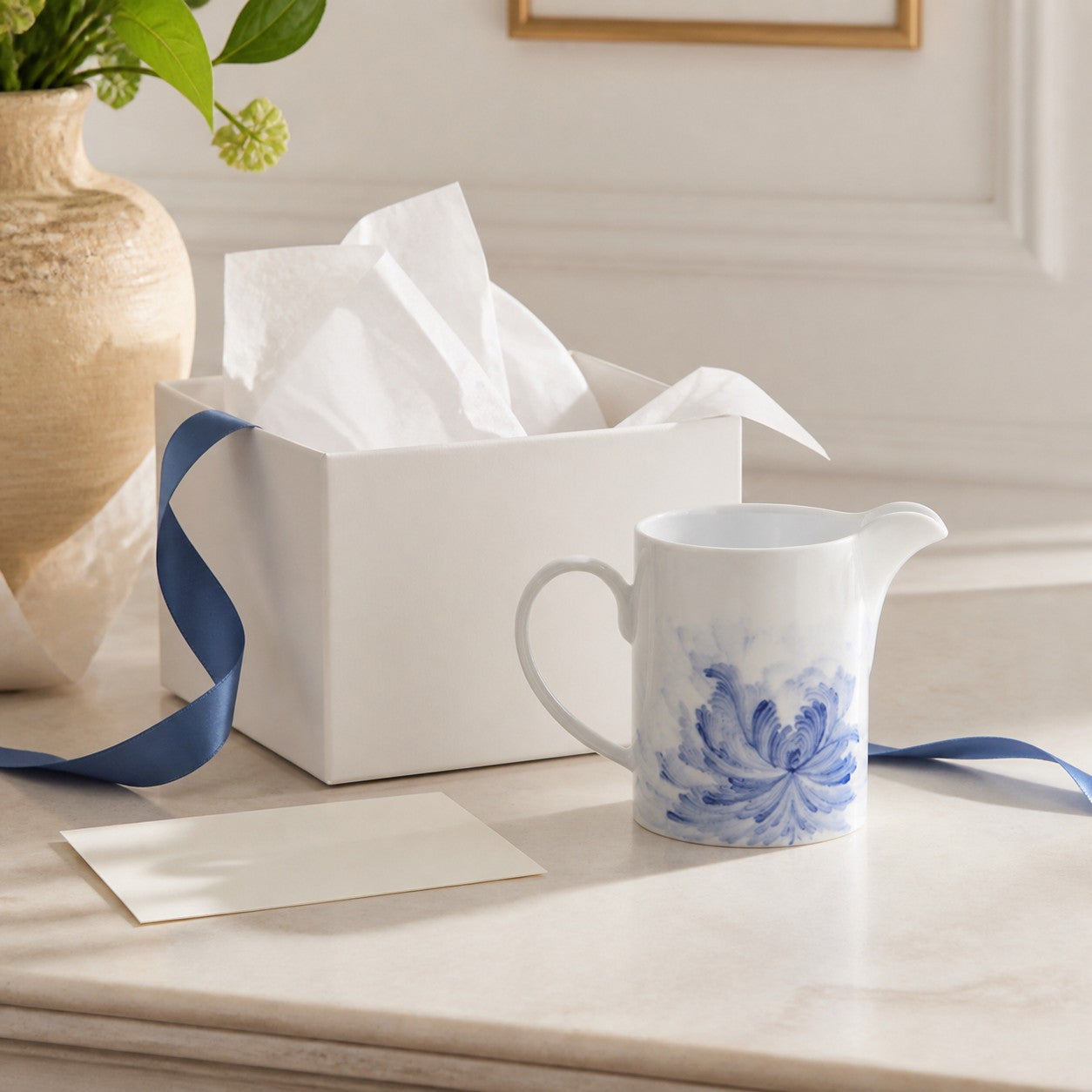 Blue Lotus Creamer presented as a thoughtful gift