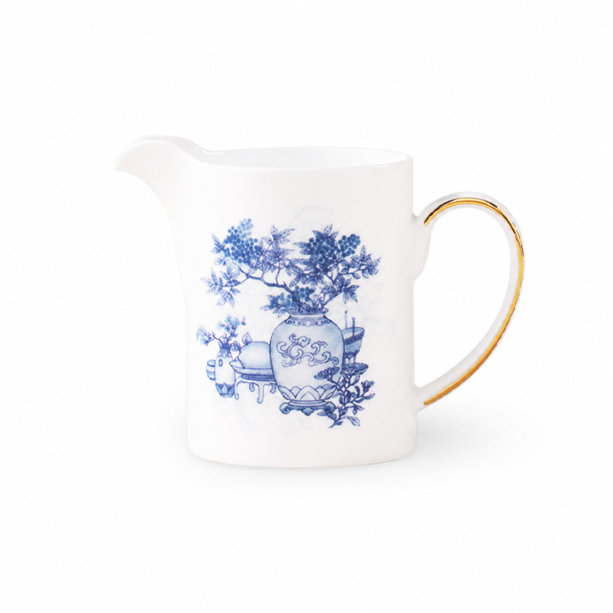 Golden Harmony porcelain creamer on a pure white background