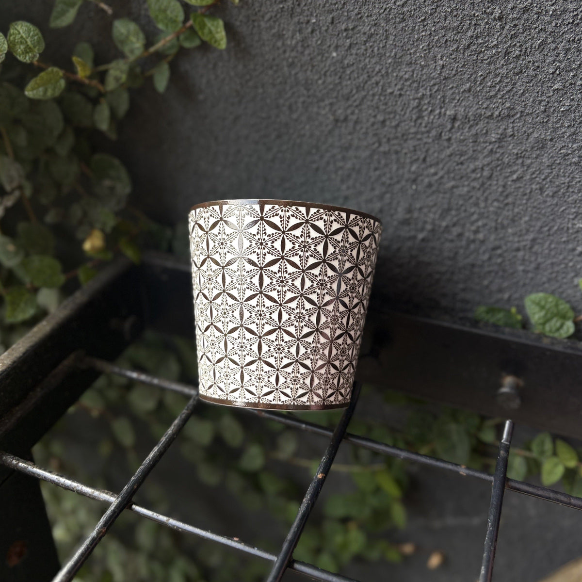 black Geometric Blossom Choko Cup — real product photograph
