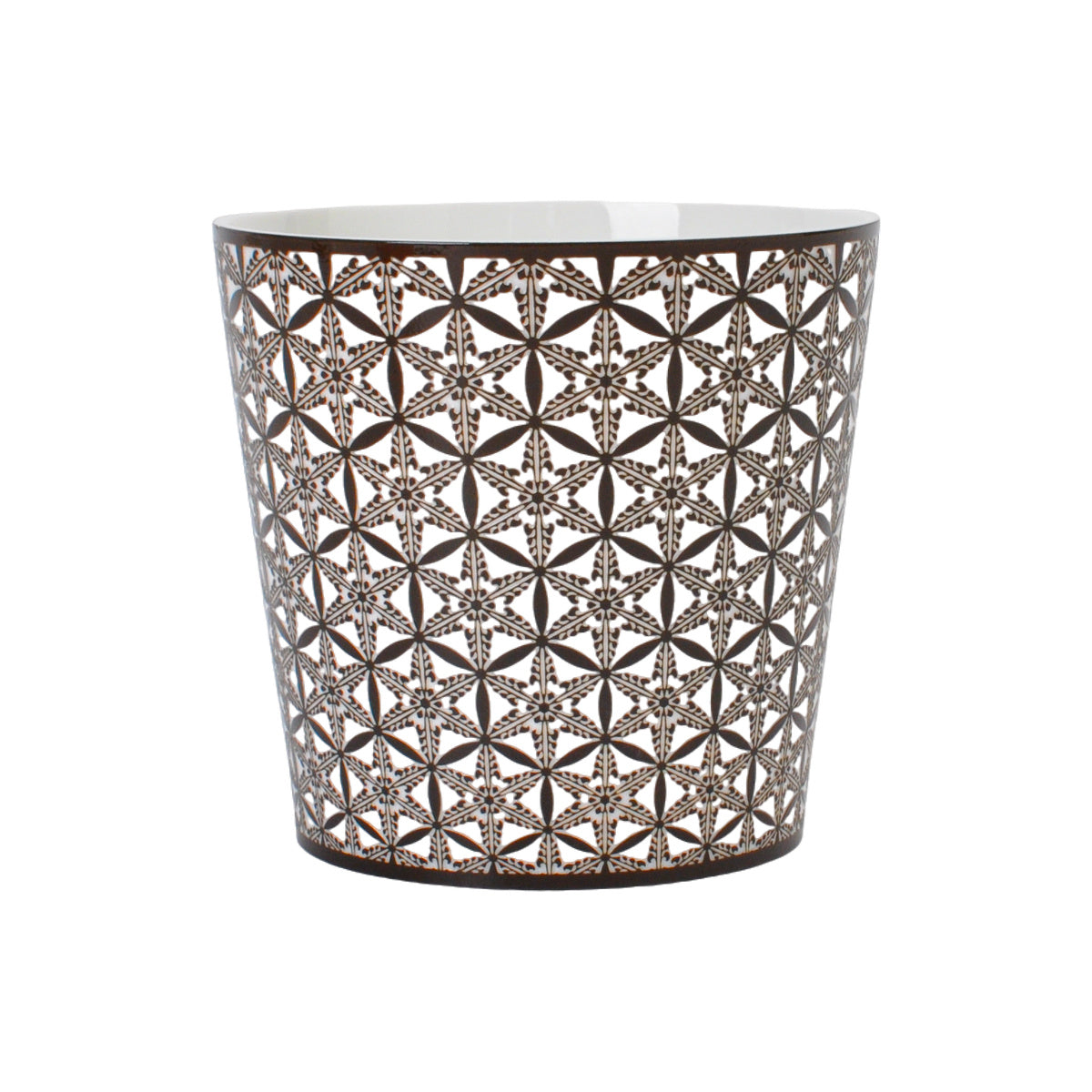 Black Geometric Blossom Choko Cup on white