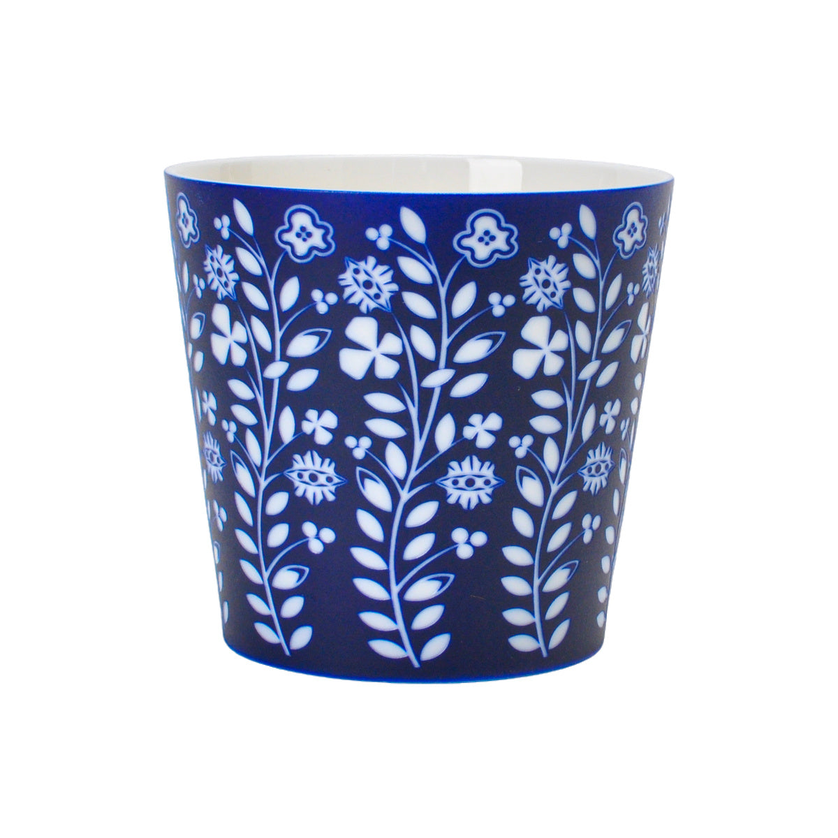 White Vine on Deep Blue Choko Cup on white