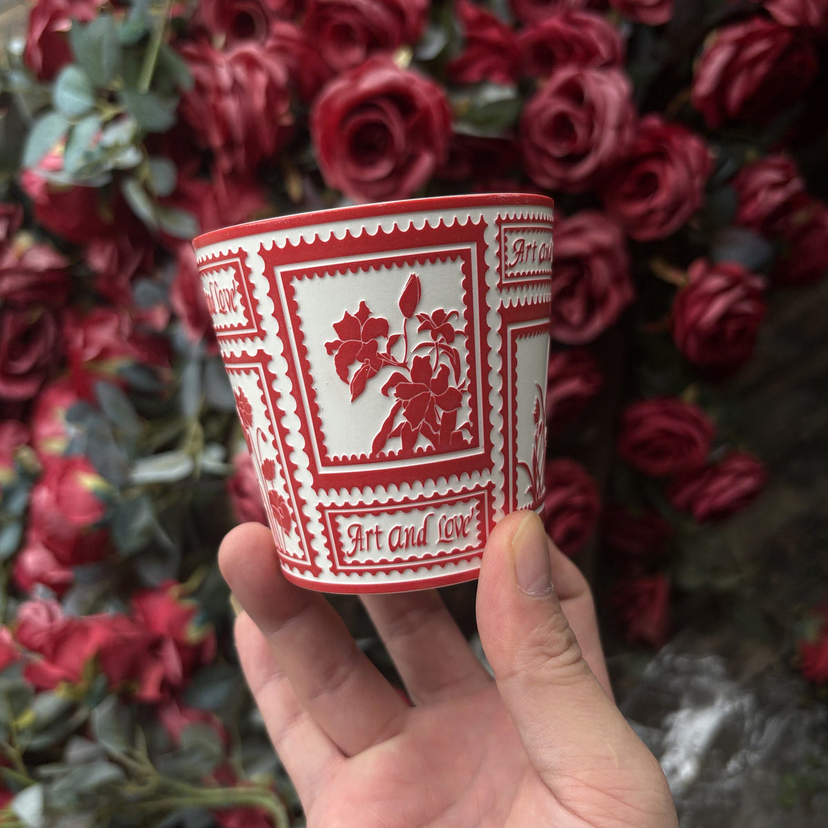 red Botanical Post Choko Cup — real product photograph