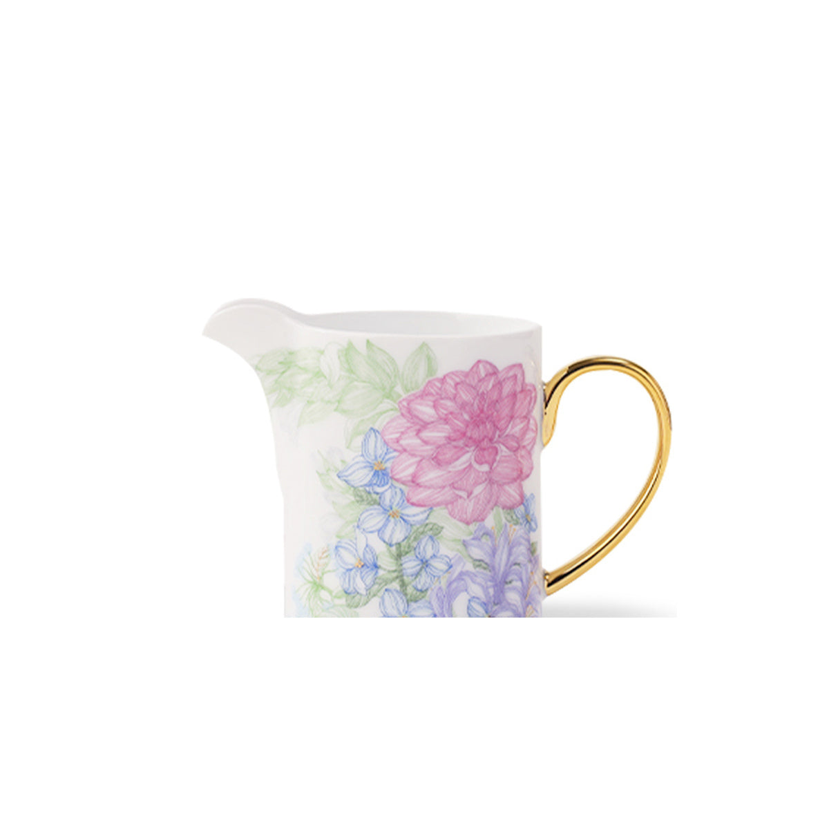 Courtyard Blossom porcelain creamer on clean white background