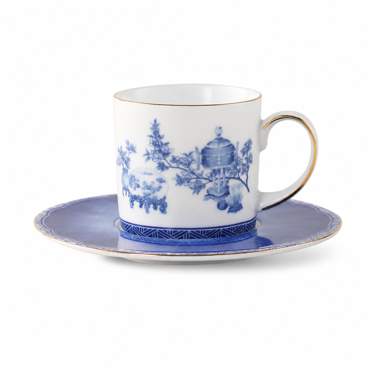 Golden Harmony narrow cup and matching saucer on white