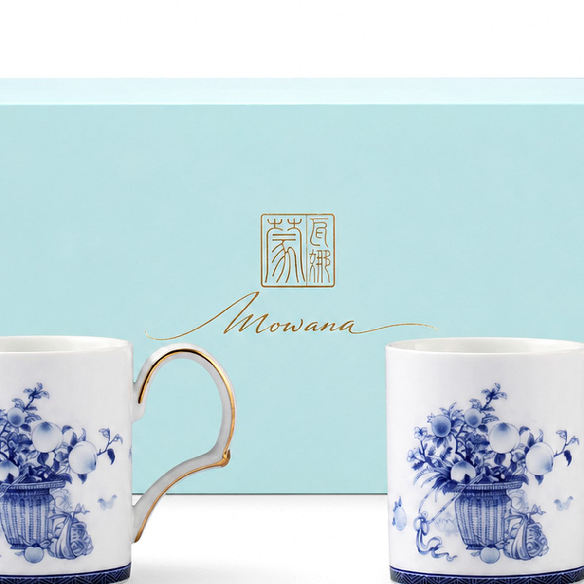 Golden Harmony Pair Mug Gift Set porcelain pattern and finish detail