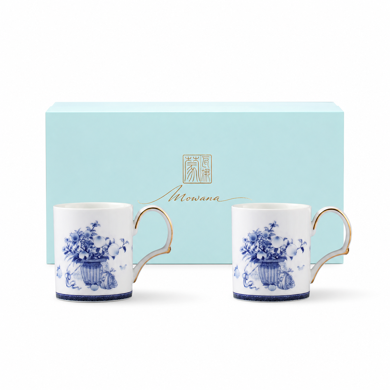Golden Harmony Pair Mug Gift Set on white background