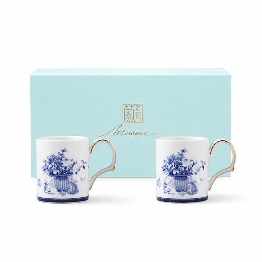 Golden Harmony Pair Mug Gift Set on white background